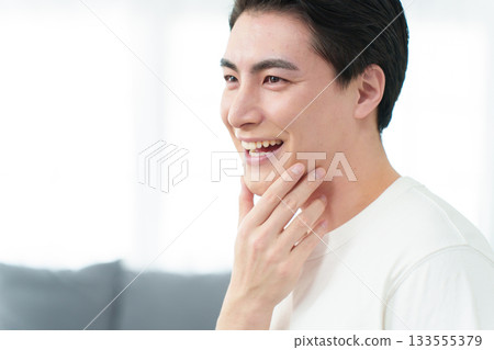 Men's care, men's beauty, beard hair removal, beard 133555379