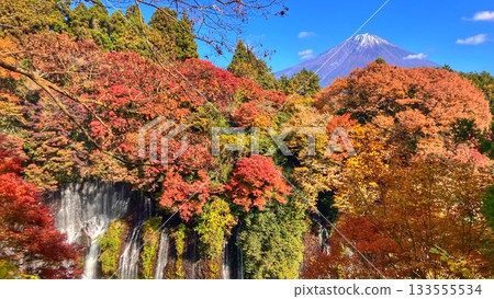 Fuji and waterfall Fuji and waterfall 133555534
