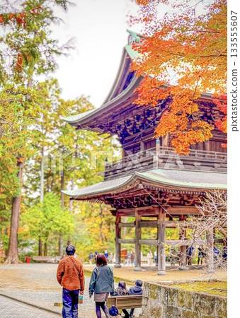 享受秋葉的夫婦 133555607