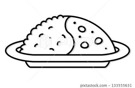 單色咖哩飯插圖圖示素材 單色咖哩飯插圖圖示素材 133555631