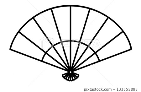 Folding fan illustration icon material Folding fan illustration icon material 133555895