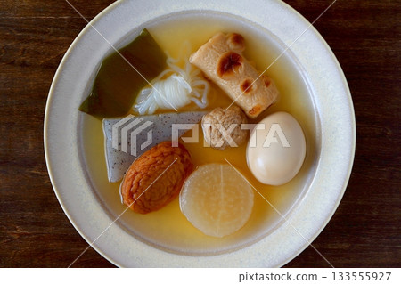 Oden on a table background seen from directly above 133555927