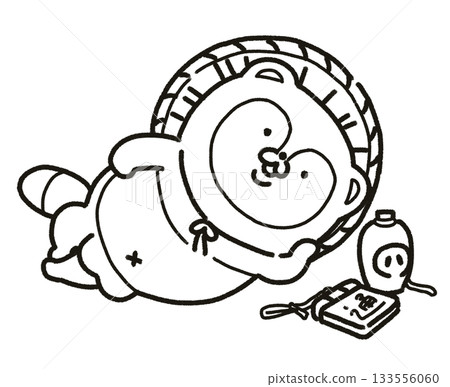 狸貓手辦/可愛的狸貓插畫線描 狸貓手辦/可愛的狸貓插畫線描 133556060