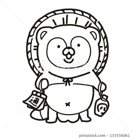 狸貓手辦/可愛的狸貓插畫線描 狸貓手辦/可愛的狸貓插畫線描 133556061