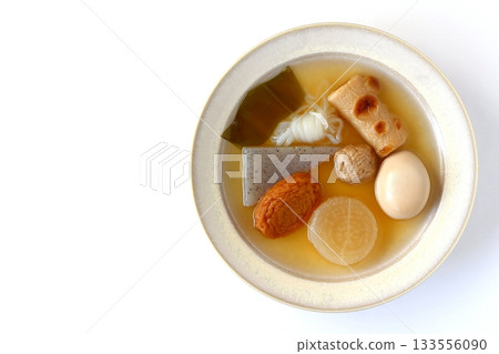 Oden seen from above on a white background 133556090