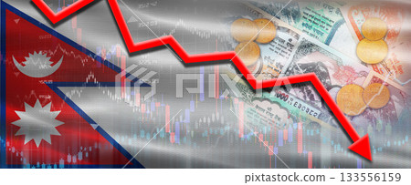Nepal Financial Crisis on Economic Graph. Financial Fall Nepali on Economy Market Nepal Financial Crisis on Economic Graph. Financial Fall Nepali on Economy Market 133556159