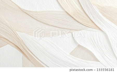 Flat abstract texture background design with spreading Japanese paper fibers 133556181