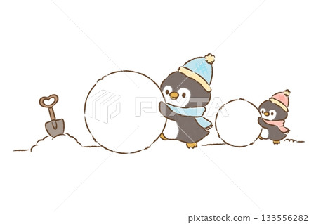Let's make snowballs, Penguin Brothers 133556282