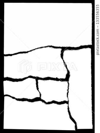 Six torn white pieces of paper on a black background 133556355