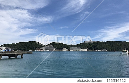 Port and natural scenery of Katsuura, Wakayama Prefecture 133556512