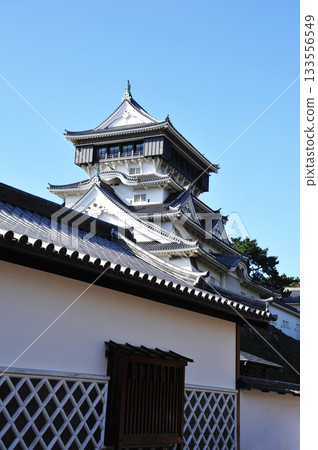 Looking up at the castle tower of Kokura Castle Looking up at the castle tower of Kokura Castle 133556549