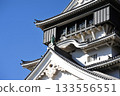 Kokura Castle's keep shining against the blue sky 133556551
