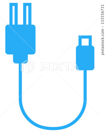 Charging cable flat icon Charging cable flat icon 133556731