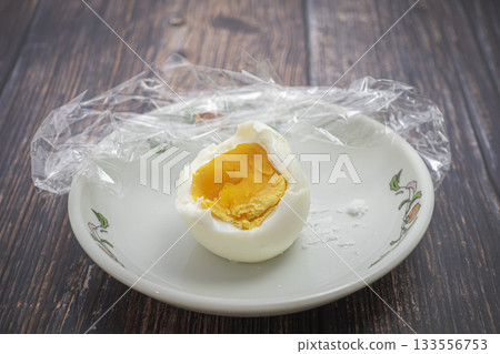 Boiled eggs on a plate Boiled eggs on a plate 133556753
