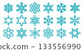 Snowflake icon set | Flat design vector material for winter and Christmas 133556990