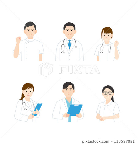 一組醫務人員，包括醫生和護士（上半身） 133557081