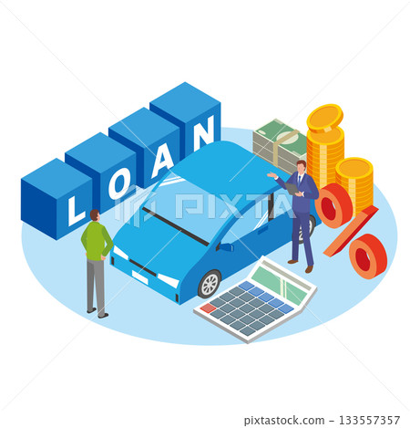 Car loan illustration Car loan illustration 133557357