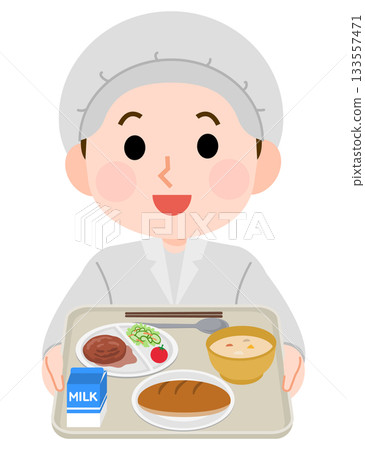 學校午餐廚師插圖 133557471