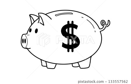 illustration of a piggy bank with a bold dollar symbol, representing saving money, financial planning, budgeting, and simple economic concepts for modern finance content illustration of a piggy bank with a bold dollar symbol, representing saving money, financial planning, budgeting, and simple economic concepts for modern finance content 133557562