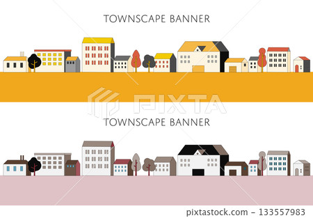 Simple and stylish townscape banner material 133557983