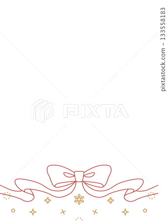 Ribbon decoration frame, background, snow decoration, line drawing, portrait orientation Ribbon decoration frame, background, snow decoration, line drawing, portrait orientation 133558183