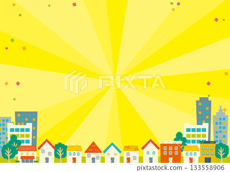 城市景觀插圖背景 城市景觀插圖背景 133558906