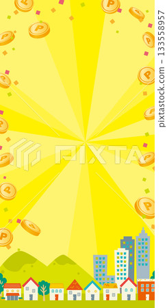 Cityscape and coin illustration background 133558957