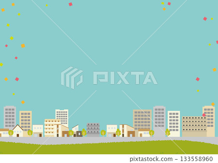 城市景觀插圖背景 133558960