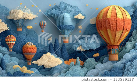 hot air balloon flying over sky 133559137