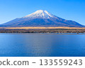 Winter blue sky and Mt. Fuji seen from Lake Yamanaka Water Park Winter blue sky and Mt. Fuji seen from Lake Yamanaka Water Park 133559243