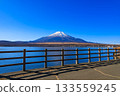 Winter blue sky and Mt. Fuji seen from Lake Yamanaka Water Park Winter blue sky and Mt. Fuji seen from Lake Yamanaka Water Park 133559245