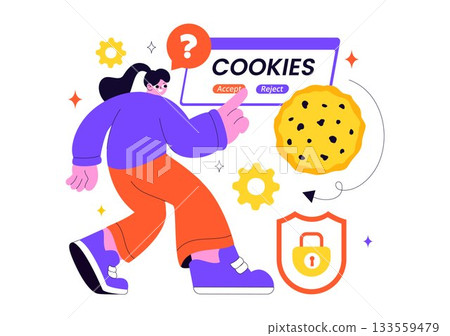 Internet Cookies Technology Vector Illustration Featuring Tracking Cookie Records of User Browsing Activities on a Website In a Flat Background Internet Cookies Technology Vector Illustration Featuring Tracking Cookie Records of User Browsing Activities on a Website In a Flat Background 133559479