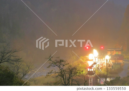 Ogawa River station of autumn leaves (Tadami line) 133559550