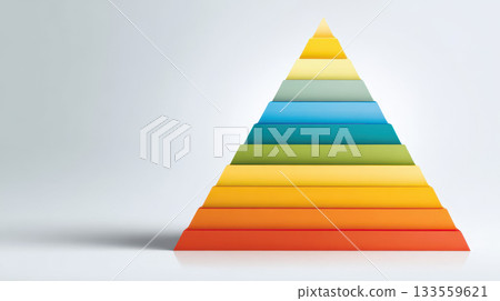 Colorful pyramid abstract graphic food guide simplified geometric gradient 133559621
