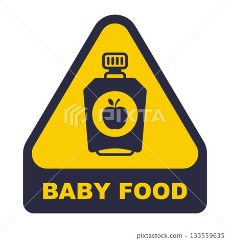 Baby food packaging black icon. Baby food packaging black icon. 133559635