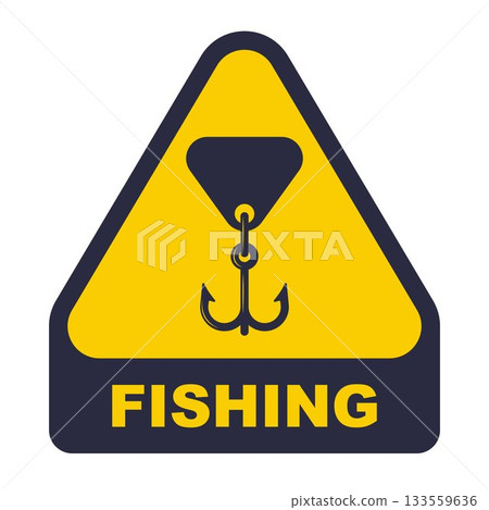 Black fishing hook icon. Black fishing hook icon. 133559636