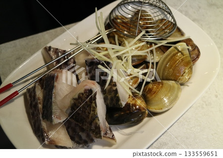 Steamed Fish with Clams and Ginger 133559651
