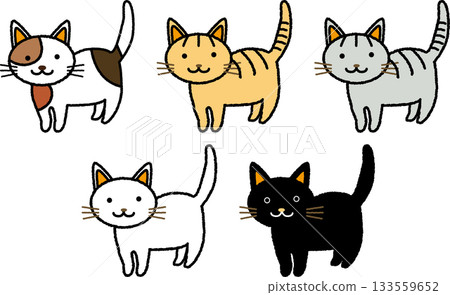 Cute cat illustration set 133559652