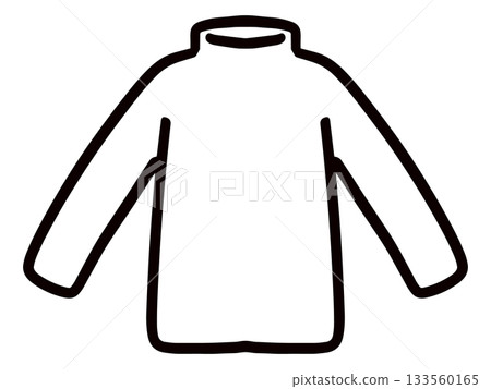 Simple hand-drawn illustration of a white turtleneck outfit 133560165