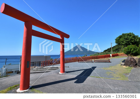 Ibusuki City, Nagasakibana no Ryugu Shrine, overlooking Mount Kaimon 133560301