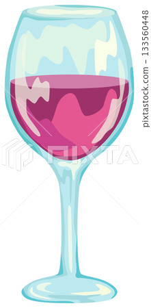 Illustration vector of wine poured into a glass Illustration vector of wine poured into a glass 133560448