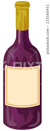 Simple wine bottle illustration vector material 133560451