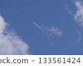 Blue sky and airplane cloud 133561424