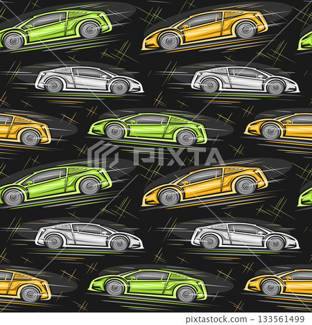 Vector Supercars seamless pattern 133561499