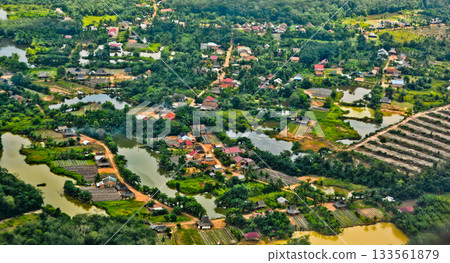 View from the sky of the palm oil landscape View from the sky of the palm oil landscape 133561879