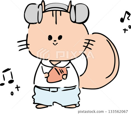 Squirrel with headphones 133562067