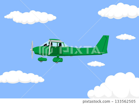 propeller plane flying in the sky 133562505