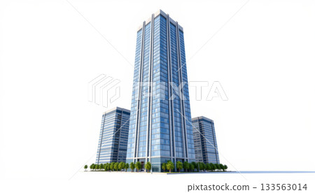 Skyscraper modern glass architecture corporate office tower skyline sleek modern glass skyscraper tower with corporate office style rises above Skyscraper modern glass architecture corporate office tower skyline sleek modern glass skyscraper tower with corporate office style rises above 133563014