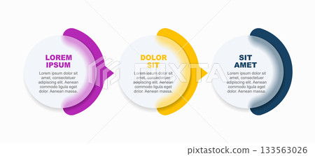 Infographic with four circular sections and accents for structured business, presentation, or workflow visualization. Vector. 133563026