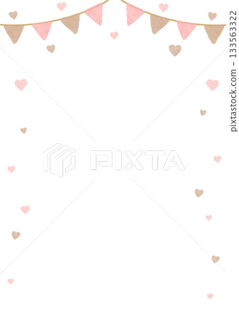 Valentine's Day garland frame pink vertical 133563322